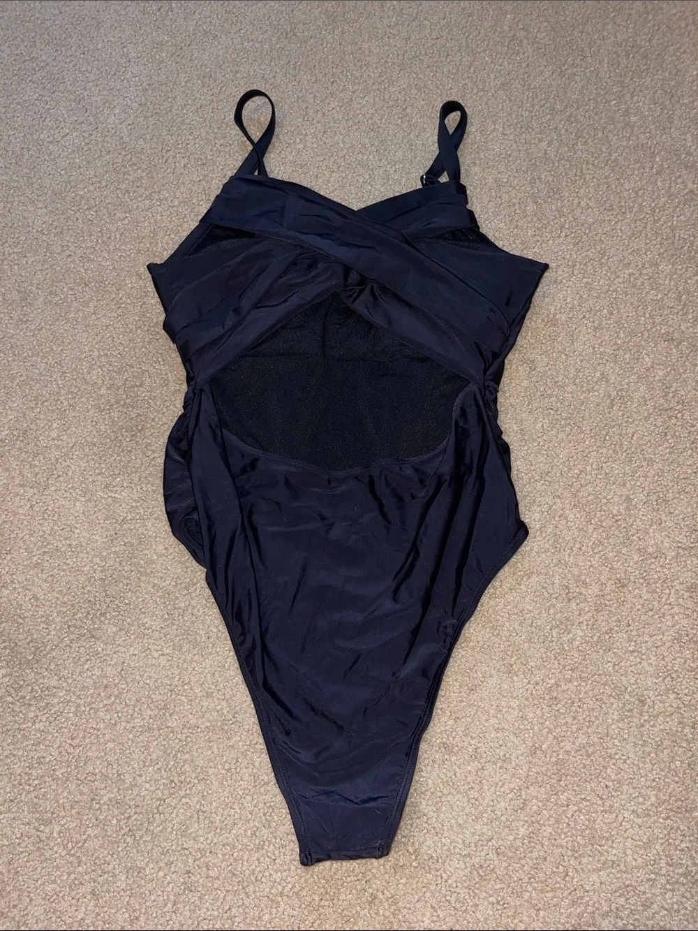 Amazon Women's Black One-Piece Swimsuit with Adjustable Straps
